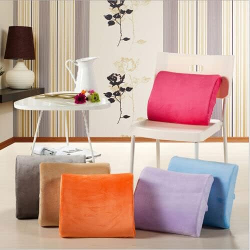 Bookishbunny Comfortable Ergonomic Memory Foam Back Lumbar Support Cushion for Chairs Car Office Home with Removable Soft Velvet Cover (Pink)
