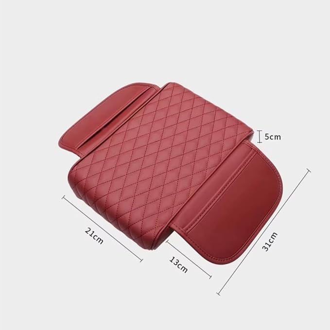 Car Armrest Pad for Lexus GX J150 J120 GX 460 400 GX OR Leather Armrest Box Mat Center Console Cushion Pad Universal Armrest Seat Box Cover Protector,Red, normal