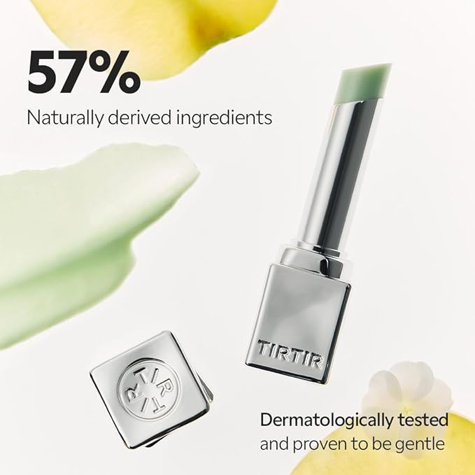 TIRTIR Water Mellow Lip Balm, 04 Greeny Apple, 0.11 Fl Oz – pH Color Changing Organic Korean Lip Care, Lightweight Deep Hydration Lip Moisturizer for Women Men, Paraben Free