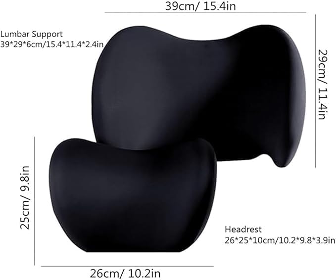Car Lumbar Support Pillow Neck Pillow Set for Tesla Model 3 2017 2018 2019 2020 2021 2022 2023,Softness Cushion Neck Back Pain Relief Seat Accessories,Blue