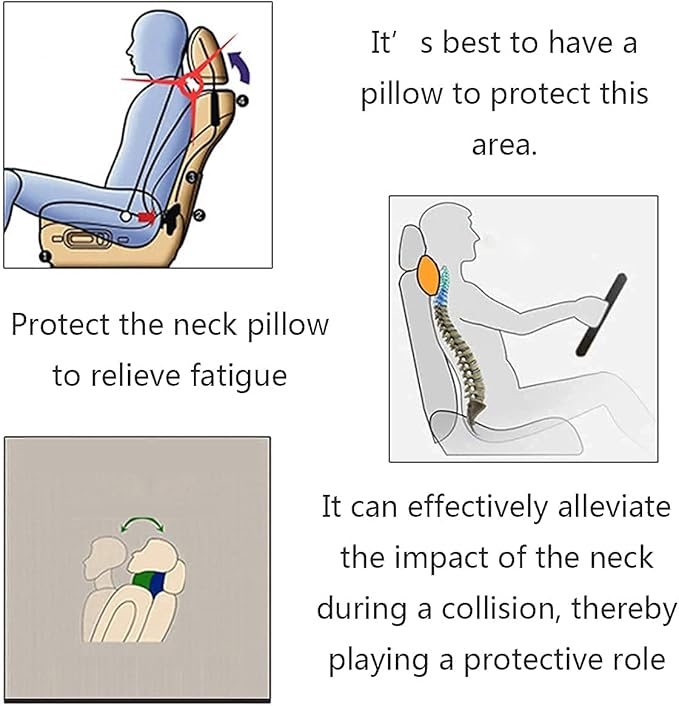 Sexysamba Car Headrest Pillow,Cartoon Neck Pillow for Car,Comfortable Soft Car Seat Pillow for Driving,Head Rest Cushion,Cute Neck Pillow for Travelling and Home 2Pcs (White)