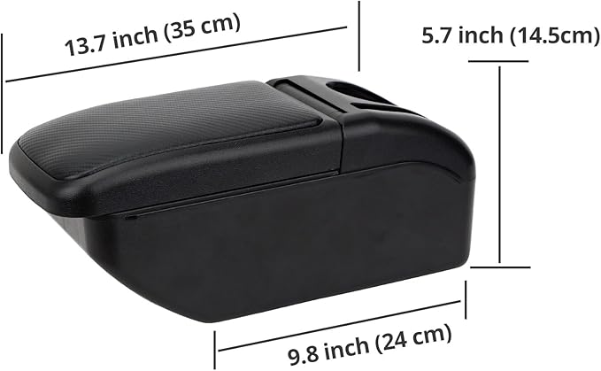 AULPHIKE Compatible with Nissan Versa Armrest 2012-2019 Car Center Console Organizer Armrests Double Layer Storage with USB Ports(Carbon Fiber Style)