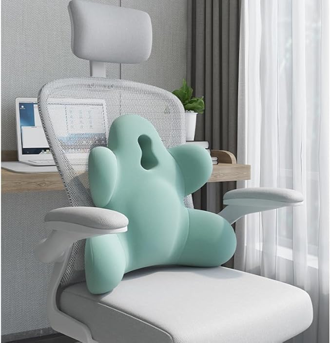 Lumbar Support Pillow for Office Chair, Back Pillow Lumbar Support for Car, Chair, Sofa - Improve Lower Back Pain Relief & Sitting Posture, Memory Foam Back Cushion for Long Sitting (Grey)