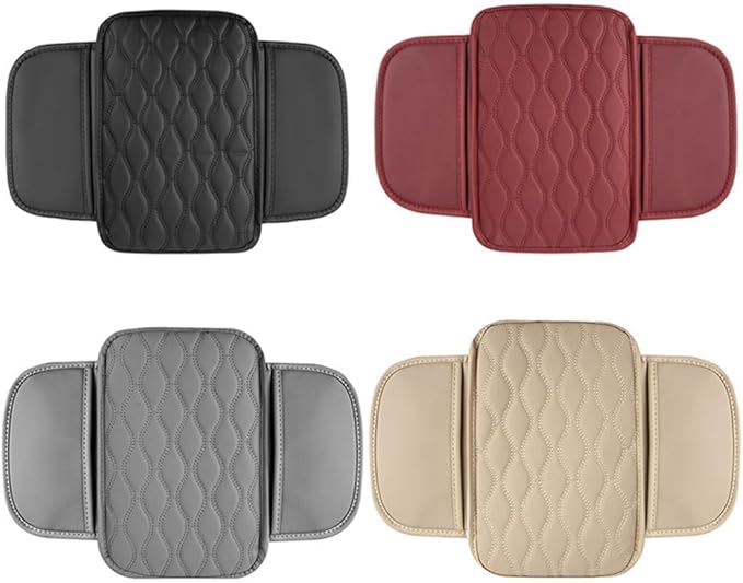 Car Armrest Pad for Genesis GV80 GV70 SUV GV60, Waterproof Center Console Cushion Pad Cover Armrest Storage Box Mat Protection Interior Accessories,A-Beige