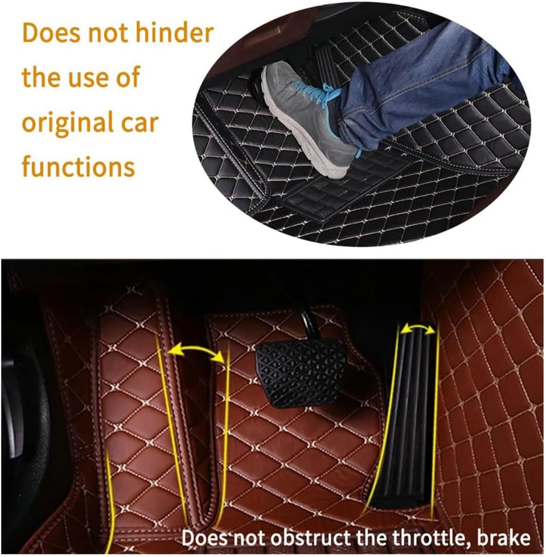 Custom Personalized Floor Mats for Cars,Luxury Full Coverage All Car Floor Mats,Anti-Slip Leather Car Mat Set ,Custom Floor Mats for 99% of Cars, Trucks & SUVs. (Red and Black Stripes)