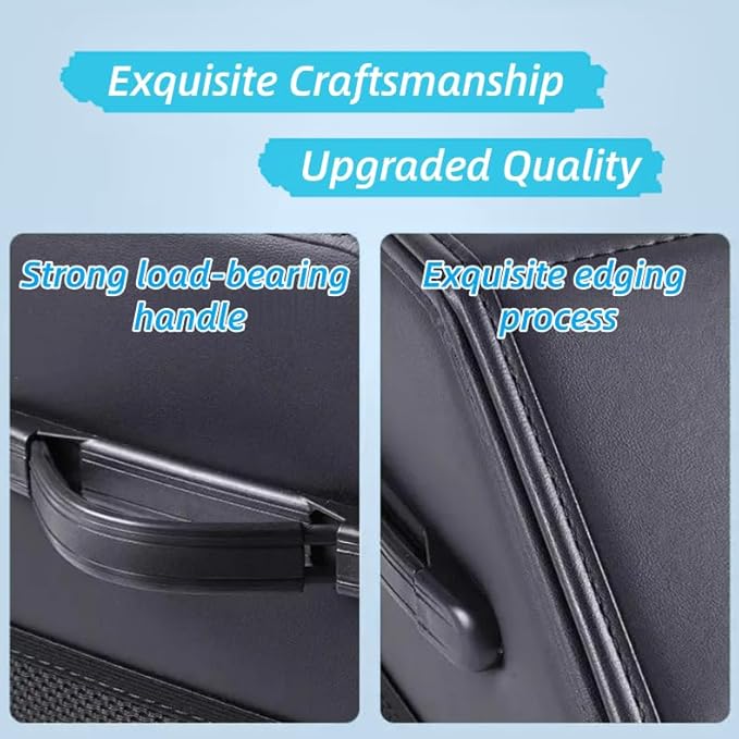 Car Organizers for Trunk for Suv Sedan, Leather Storage Box,Extra Large,Magnetic Lid,Collapsible and Adjustable, Collapsible Suede velvet, Black
