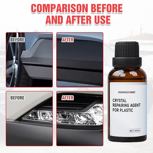 Plastics Parts Crystal Coating, 2025 Upgraded Leather Plastic Polishing Renovation Coating Agent, Car Trim Restorer with Sponge, Crystal Coating for Cars Interior or Exterior (3)