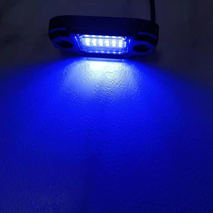 12Pods LED Rock Lights Blue 24led Chips Waterproof Neon Underglow Lighting Kit for Trucks SUV ATV Car