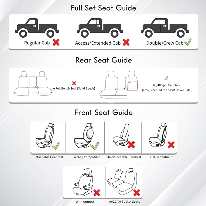 Huidasource Tacoma Seat Covers Front&Rear, Full Coverage Waterproof Car Seat Cover Fit for 2005-2015 Double & Crew Cab 2nd Gen Toyota Tacoma Base Prerunner SR5 Limited TRD Sport(Full Set/Black&Red)