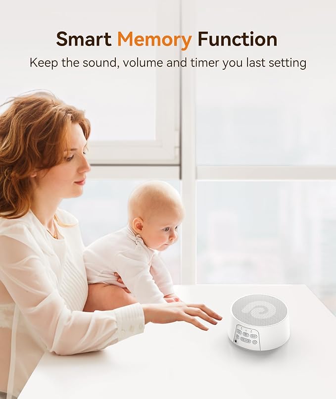 Dreamegg White Noise Sound Machine for Adults Sleeping, D3 Pro Sound Machine for Baby Adults, 29 HiFi Sound, Battery/Adapter, Portable Sound Machine for Sleeping, Sound Therapy for Home Office Travel