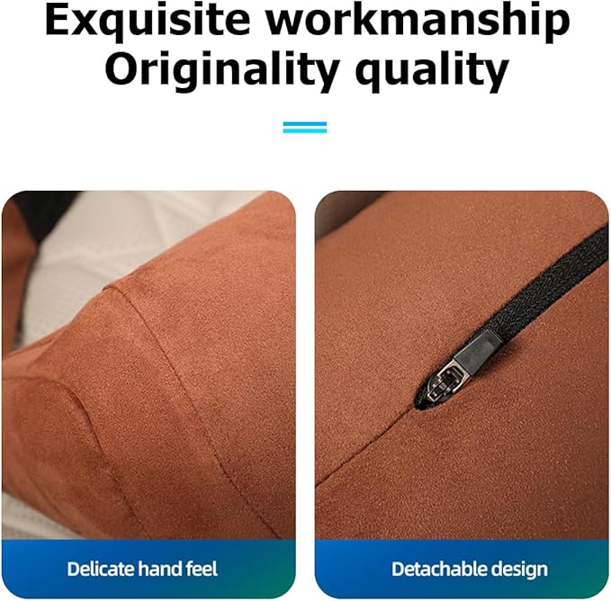 Car Headrest Neck Pillow, Suede Soft Comfortable Vehicle Seat Support Head Rest Pillow Cushion for Driving, Automotive Interior Accessories, Universal for SUV Sedan Truck (Coffee)