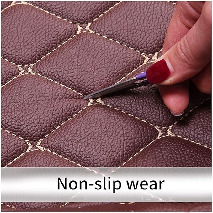 Custom Fit Car Floor Mats - Full Coverage Automotive Leather Floor Liners for Most Vehicles by MingyunSM (Orange)