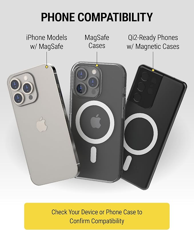 Scosche MagicMount Charge Pro Qi2 Fast Wireless Charging MagSafe Car Mount Charger, 15W Magnetic Cell Phone Holder for Car Dashboard/Windshield Compatible with iPhone 16/15/14/13/12 Pro Max Plus, S25