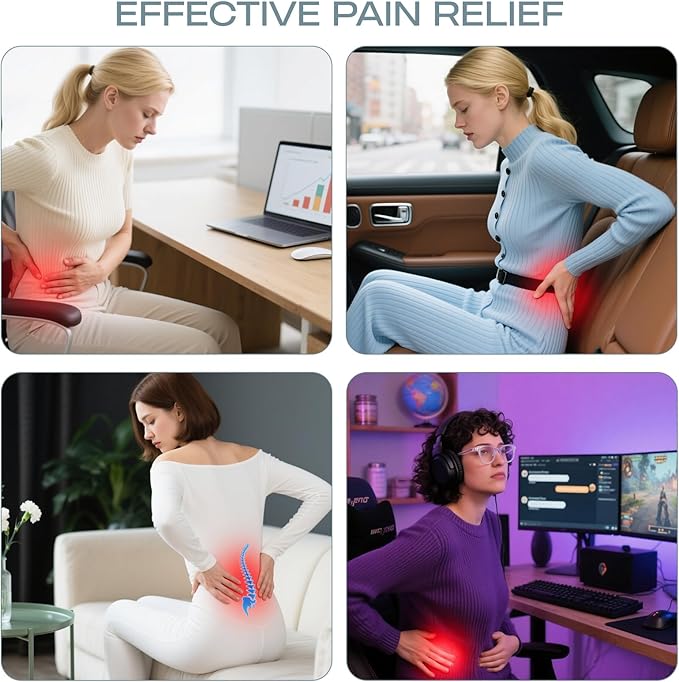 Skechers Lumbar Pillow Premium Memory Foam, Double-Layer-Office Chair Cushion for Tailbone Pain Relief,Butt Pillow for Office Chair,Car seat Cushion,Long Sitting Office Workers,and Car Drivers,Purple