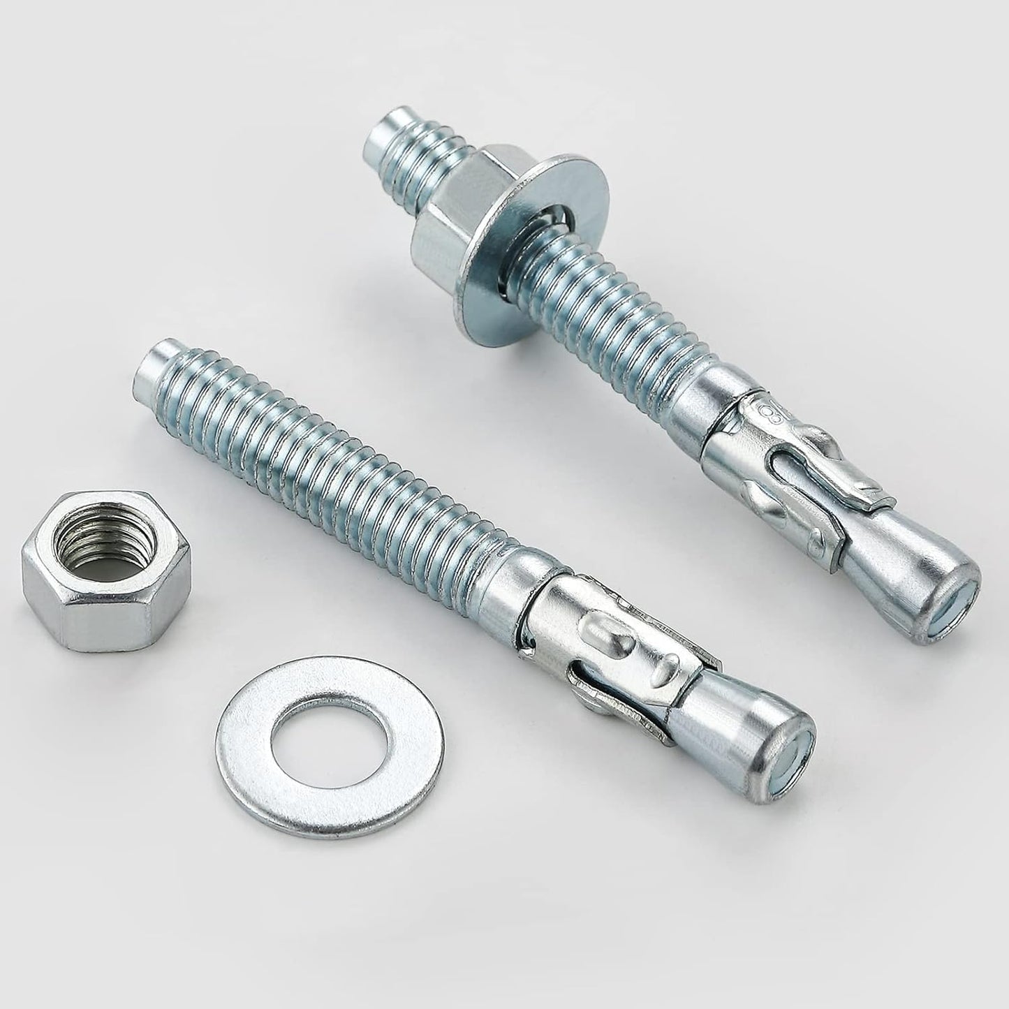 1/2x9 10Pcs Inch Standard Fasteners for Heavy-Duty Zinc Wedge Anchors for Cement and Concrete