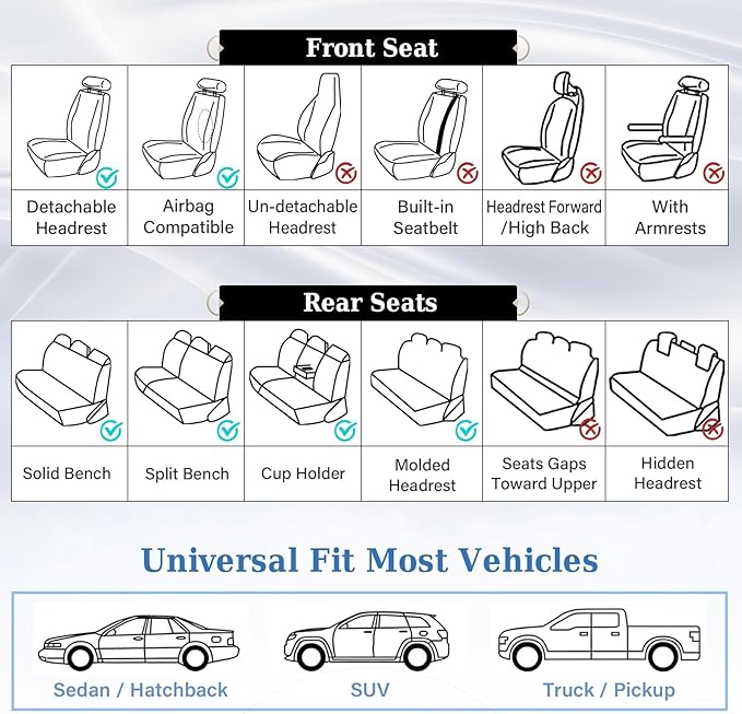 Coverado Front Seat Covers, Luxury Faux Leather Waterproof Seat Cover, Beige Car Seat Protector, Car Seat Cover Front Seats, Automotive Seat Covers Universal Fit for Most Cars (Front, Beige)