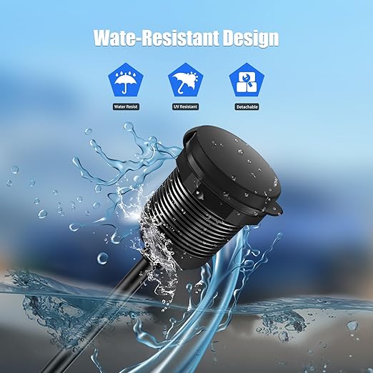 Single Port USB A 2.0 Male to Type C 2.0 Female Extension Cable,Flush Mount Waterproof Panel Cable for Car,Truck,Boat,Motorcycle Dashboard 3.3ft