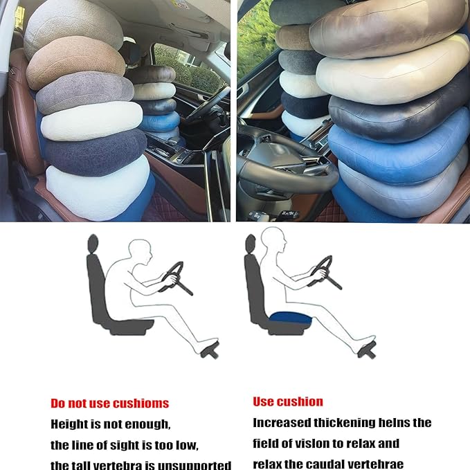 adult short driver car seat booster/booster seat for adults/thick Office Chair Booster Seat,for Short People Effectively Increase Field of View Lower Back Fatigue Relief,for Cars,Office,Home(black)