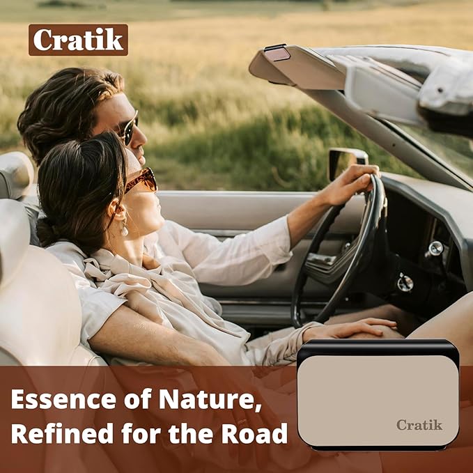 Car Air Freshener - Stone Air Freshener - Car Odor Eliminator for Visor Clip- Natural Scent Starter Kit, Vehicle Scent Diffuser for Cabin, Truck & SUV (Amber/Starter Kit)