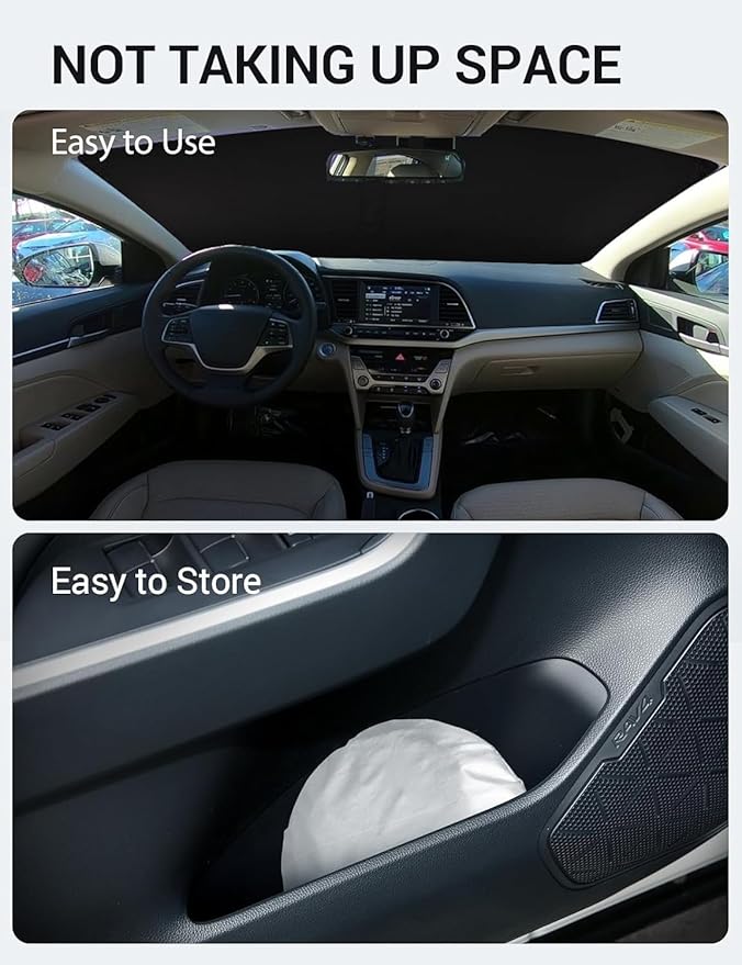 Proadsy 2026 Upgrade Front Windshield Sun Shade Foldable Sunshade Protector Custom Fit 2011-2016 Elantra Accessories