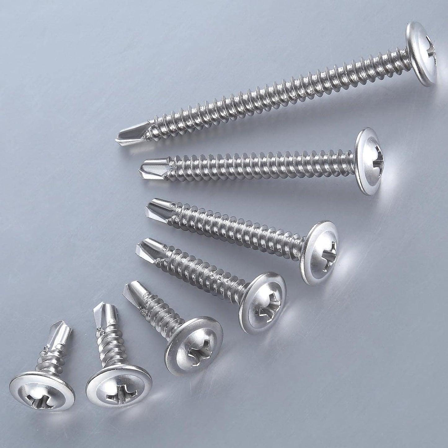 Wensilon(300pcs)#8×3/4”for Sheet Metal Self-Tapping Screws 410 Stainless Steel Truss Head High-Strength Quick Tapping Screws