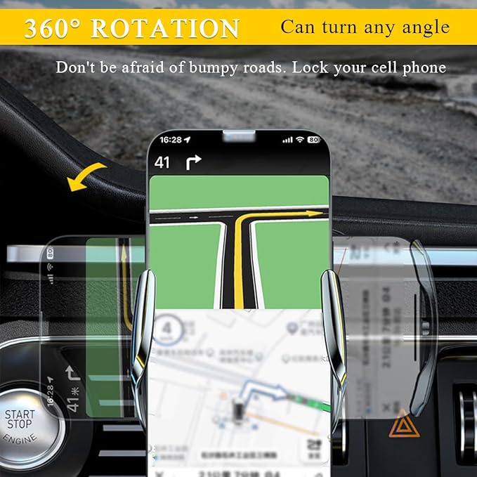 Ohleats Wireless Car Charger Mount, 15W Automotive Electric Wireless Charger Holder, Car Air Vent Mount Bracket Fast Charging for Most Smartphone, Universal Car Accessories (Silver)