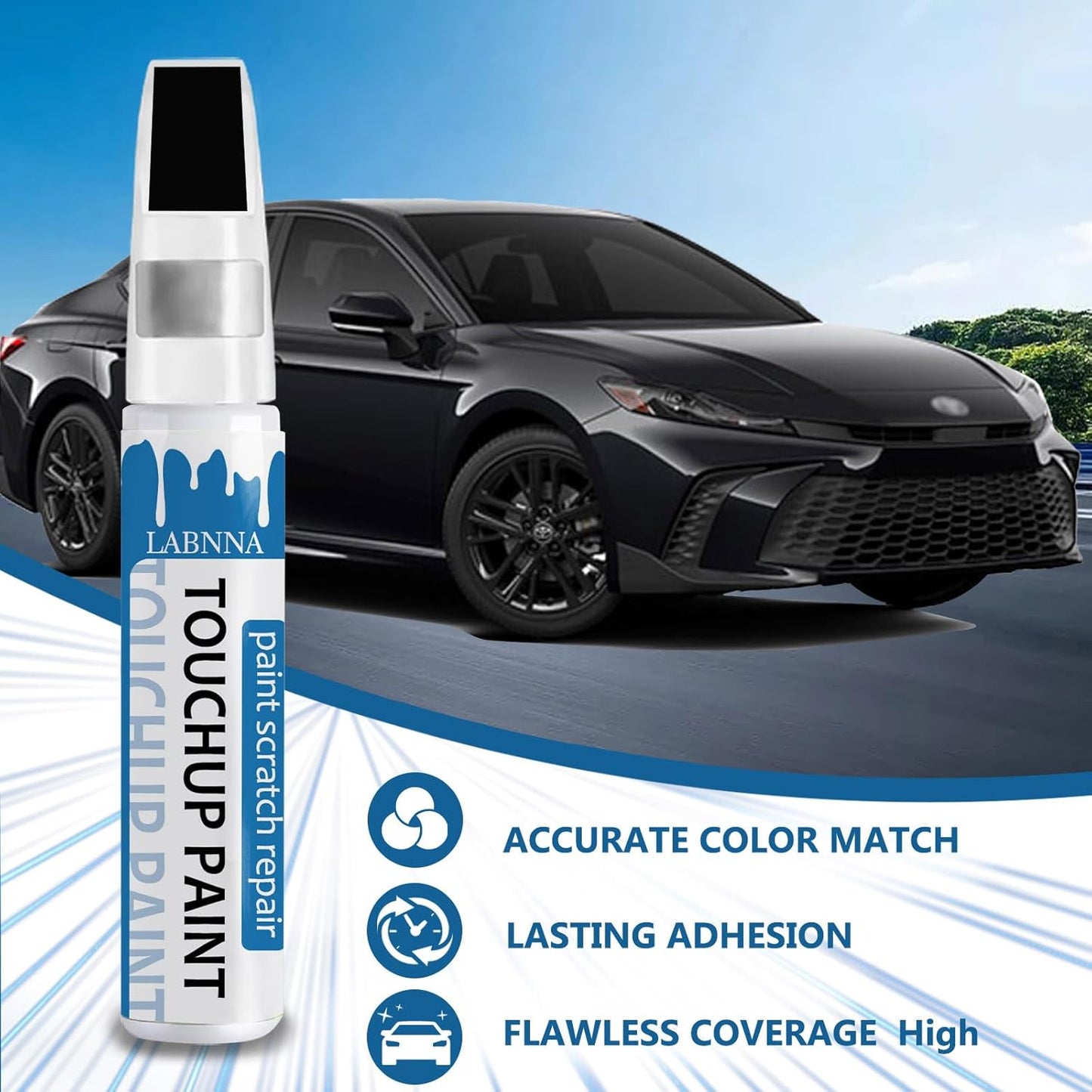Black(GBA/WA8555) Touch Up Paint for Chevrolet-Exact Match 2 in 1 touchup Paint Pen for Chips and Nicks Repair Car Paint Scratch Repair Kit