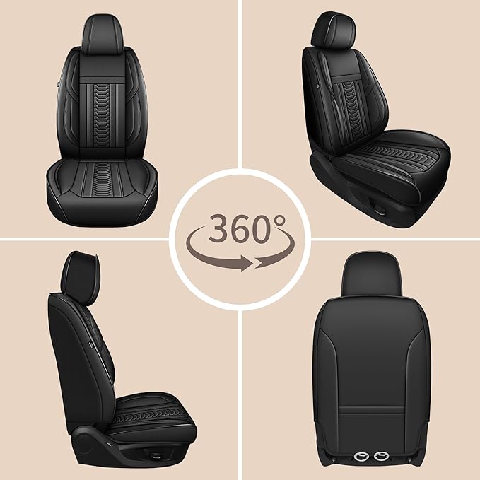 TTX LIGHTING for Nissan Altima 2009-2026 Seat Covers: Waterproof Leather Seat Protector with Airbag Compatible (2 Front Seats,Black)