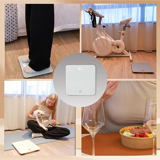 O'CARE Digital Bathroom Scale,Highly Accurate Body Weight Scale, Large Clear LED Display, Differential Display, Including 4*AAA Battery, Measures Weight up to 400LB (White)