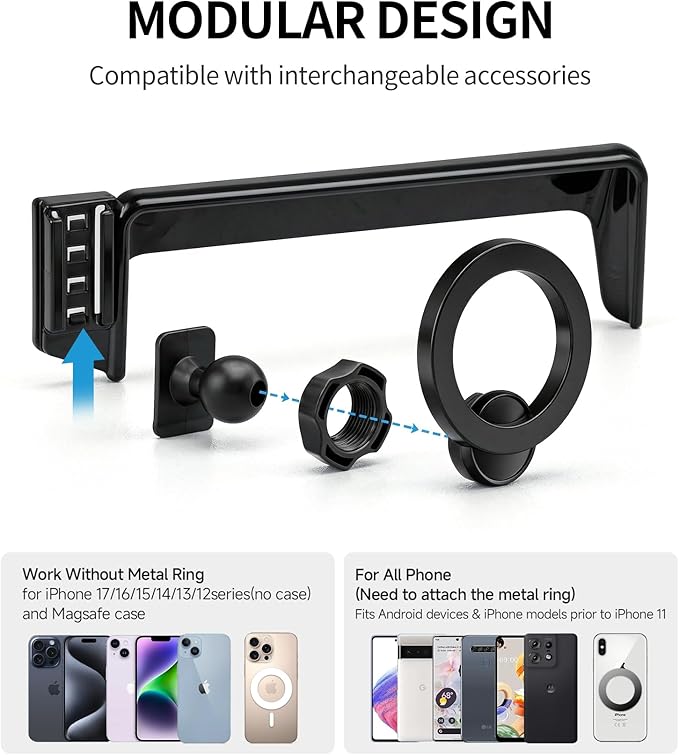 Car Phone Holder for 17-19 Audi A4&S4 / 2018-2020 Q5&SQ5 / 18-19 Audi A5&S5&RS5 Accessories 8.3-inch Screen Fixed Clip, Phone Mount Compatible with MagSafe, 360° Rotation Cell Phone Holder