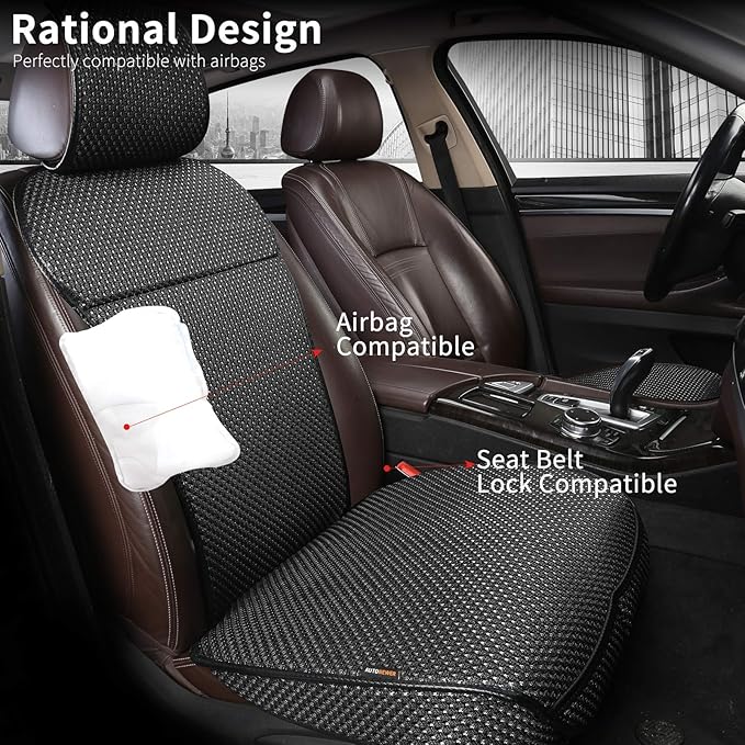 Auto Newer Luxury Breathable Car Seat Cover Fit Four Seasons, Universal Front of Car Seat Cushions, Bottom Seat Covers of Full Wrapped Edge,Universal Fit for 95% Cars,SUV,Pickup(Black,1PCS)