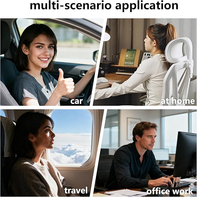Car Neck Pillow, Comfortable Neck Pillow for Driving, Ergonomic Car Neck Support Pillow for Relieve Driving Fatigue, Suitable for Driving, Traveling (Beige)
