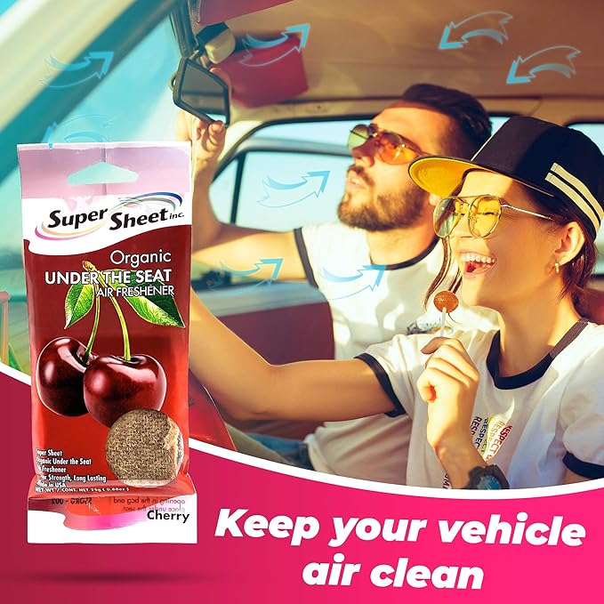 Organic Under the Seat Car Air Freshener, Long Lasting Fragrance, Cherry Scent
