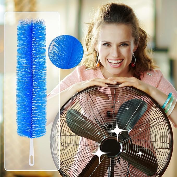 Fan Cleaner Brush,Fan Brush Cobweb Duster Microfiber Duster Ideal for Ceiling Duster, Air Vents, Curtains,Cleaner for Box (2PCS) (Grey)