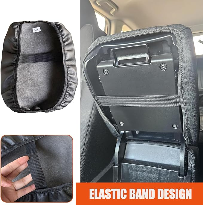 for Honda CRV 2017-2022 Center Console Cover - Vegan Leather Extra Soft Armrest Protector for Honda CR-V Interior Accessories 2017 2018 2019 2020 2021 2022(Black)
