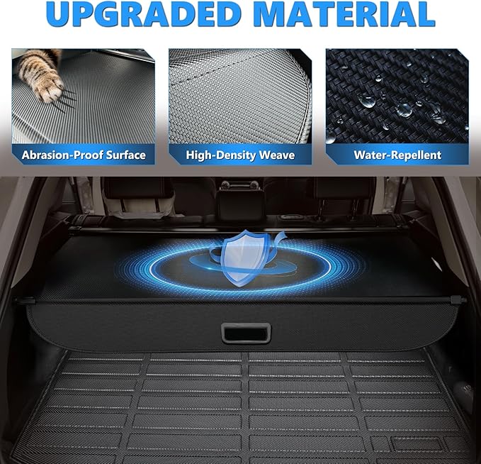MIALUTY® Cargo Cover for 2023 2024 2025 Toyota BZ4X Retractable Trunk Cover BZ4X Accessories Anti-Peeping Anti-Theft Privacy Screen,Trunk Luggage Shield Shade Carbon Fiber Texture