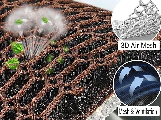 New Summer Vented Cooling Air Mesh Seat Cushion Pad for Car,Universal Ventilated Breathable Seat Cover Fits Car SUV Truck Van Pickup of Driving Seat for Men Women (Black-BackCushion-1PCS)