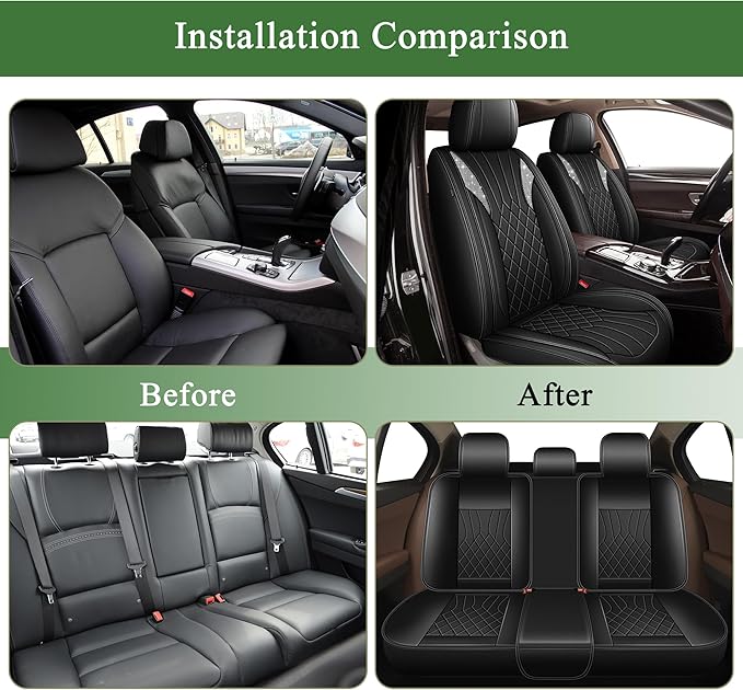 Bling Diamond Embroidered Seat Covers for Honda CR-V CRV 2018-2025 2026, Full Set 5 Seats, Sparkle Rhinestone Breathable Perforated Faux Leather Car Seat Covers for Women (Black)