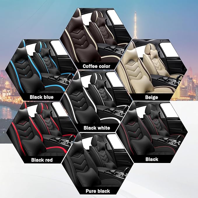 CTDS Car Seat Covers for Toyota Corolla 2000-2026, Stylish Sport Seat Cover, Premium Nappa Leather Car Seat Cover. Automobile Seat Covers Sets.(Luxury 5 Seats/Black White)