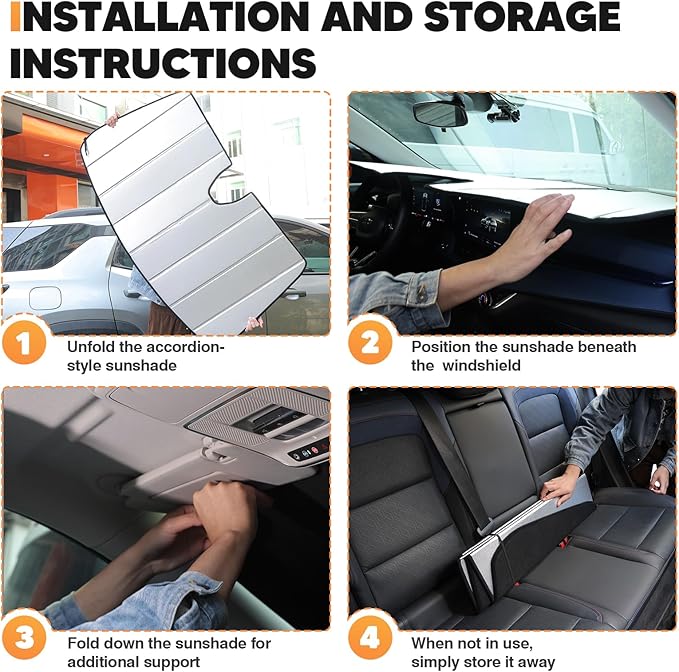 KUST Windshield Sun Shade for Kia Sportage NQ5 2023-2025 2026 Foldable Thicken Window Sunshade UV Protection Keep Cool Sunshield Easy Install Sun Visor Accessories Aluminum Film