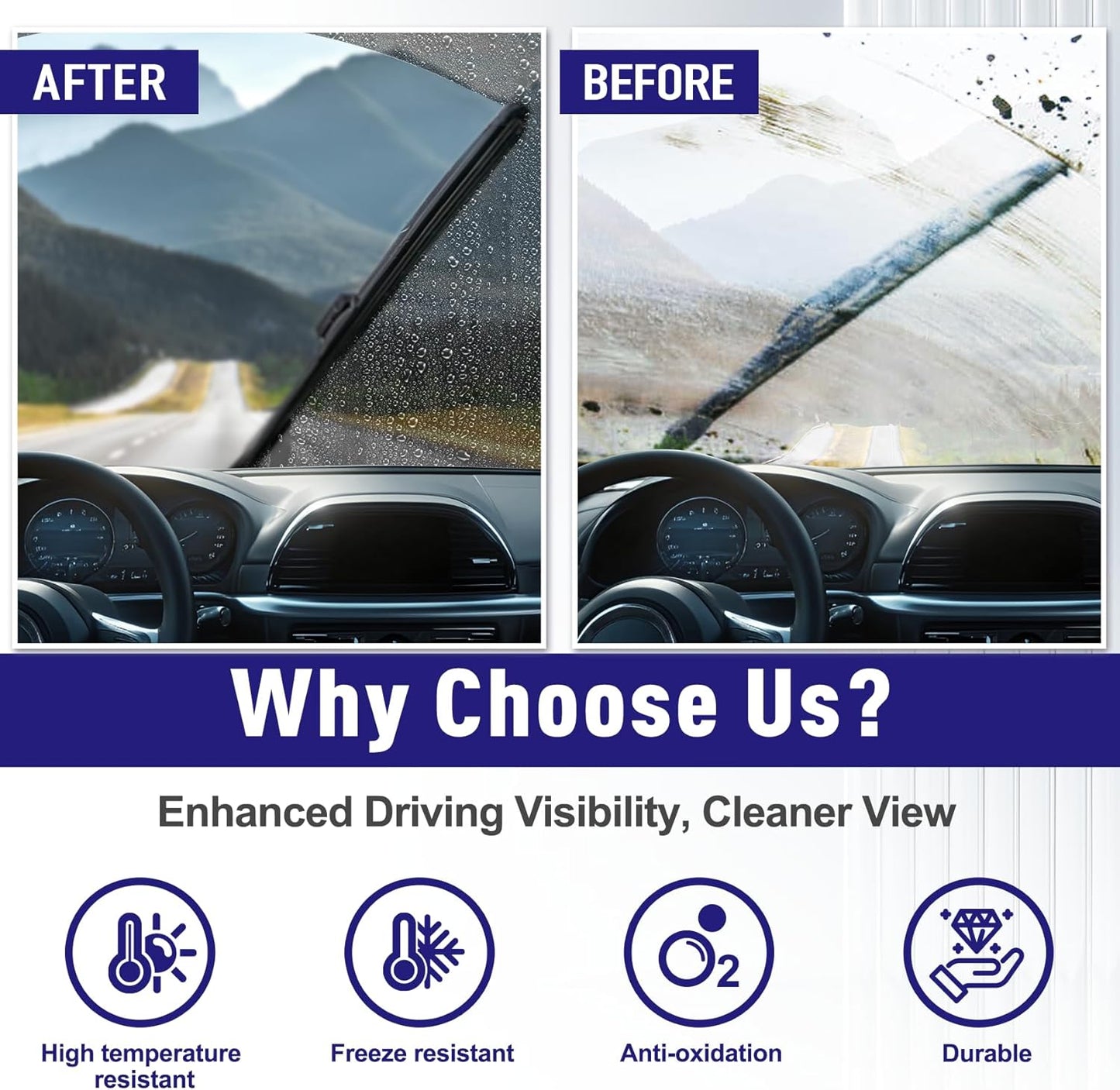 AJK Windshield Wiper Blade, OEM Quality Front and Rear Windshield Wipers for INFINITI QX30 2017 2018 2019, 24" 19" 12" Window Blades (Set of 3)
