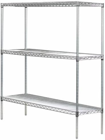 Omega Stainless Steel Shelves, 14" Deep x 60" Wide x 34" High 3 Tier Heavy Duty Wire Shelving Unit for Kitchen Garage Office Restaurant Warehouse 800-lb Per Shelf Weight Capacity