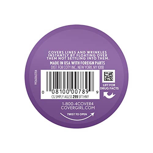 COVERGIRL Simply Ageless Instant Wrinkle Defying Foundation, SPF 28, Hyaluronic Complex & Vitamin C - 255 Soft Honey, Pack of 1