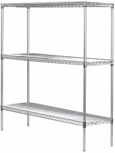 Omega 18" Deep x 60" Wide x 54" High 3 Tier Chrome Starter Shelving Unit