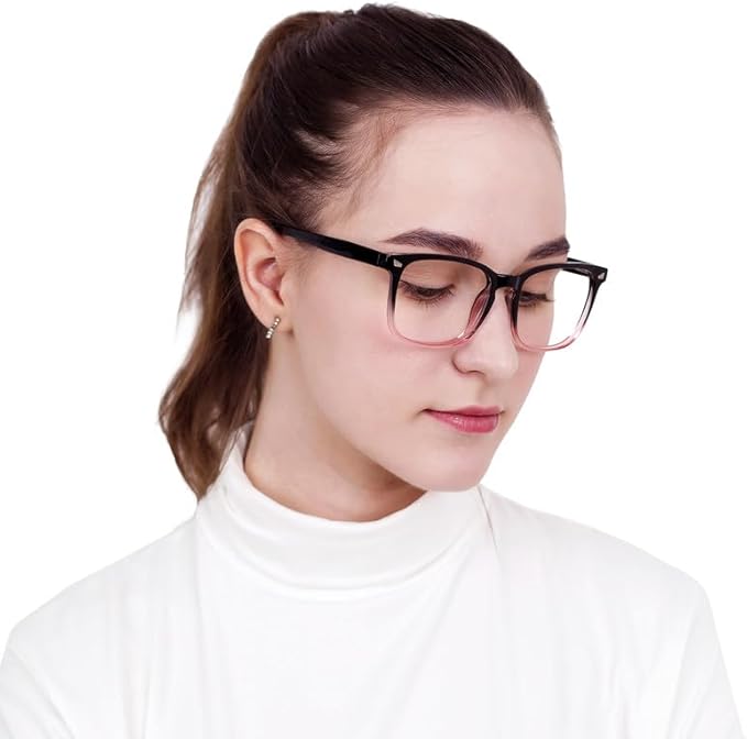 YEIN Bifocal Reading Glasses with Blue Light Blocking Lenses, Bifocal Reader for Women and Men, Vintage Square frame with Spring Hinge (+0.75/+3.25 magnification)