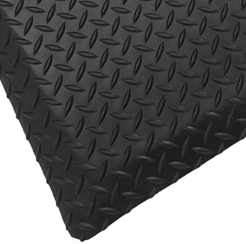 Rhino Mats, American Classic Diamond Anti-Fatigue Mats, Industrial Ergonomic Comfort Standing Mat for Work, Home, Garage, Office, Kitchen or Anywhere (Black 1" Thick, 2 FT. x 9 FT.)