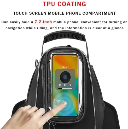Motorcycle Tank Bag for Triumph Street Triple 2017-2023, Magnetic & Strap Mount Tank Bag for Motorcycles, Motorcycle Touring Navigation Luggage Bag Tank Bags,A Strap