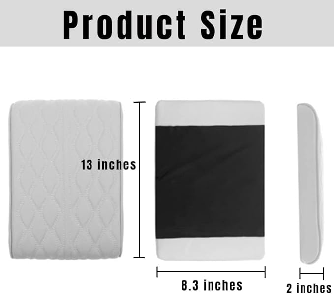 Leather Car Armrest Box Pad, 2025 Upgrade Universal Auto Arm Rest Cushion Memory Cotton Armrest Box Pad, Car Center Console Cover for Most Vehicle, Car Accessories (#3)