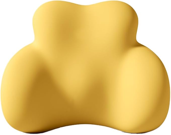 Car Lumbar Support Pillow for Citroen e-C3 2024 Memory Foam Back Support Cushion Breathable Car Seat Lumbar Pad Accessories,Yellow