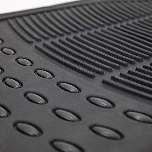 All Weather Rubber Floor Mats Waterproof Front & Rear Carpet 4pcs Heavy Duty Deep Dish Liner Trimmable Edge Customize Universal Fit